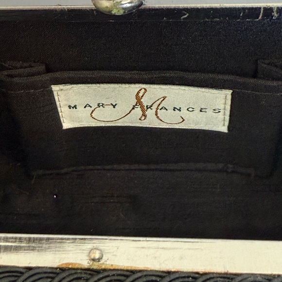 Mary Frances Black Silver Floral Clutch Pewter Rose 10-226 Rare Collectible - Picture 2 of 11